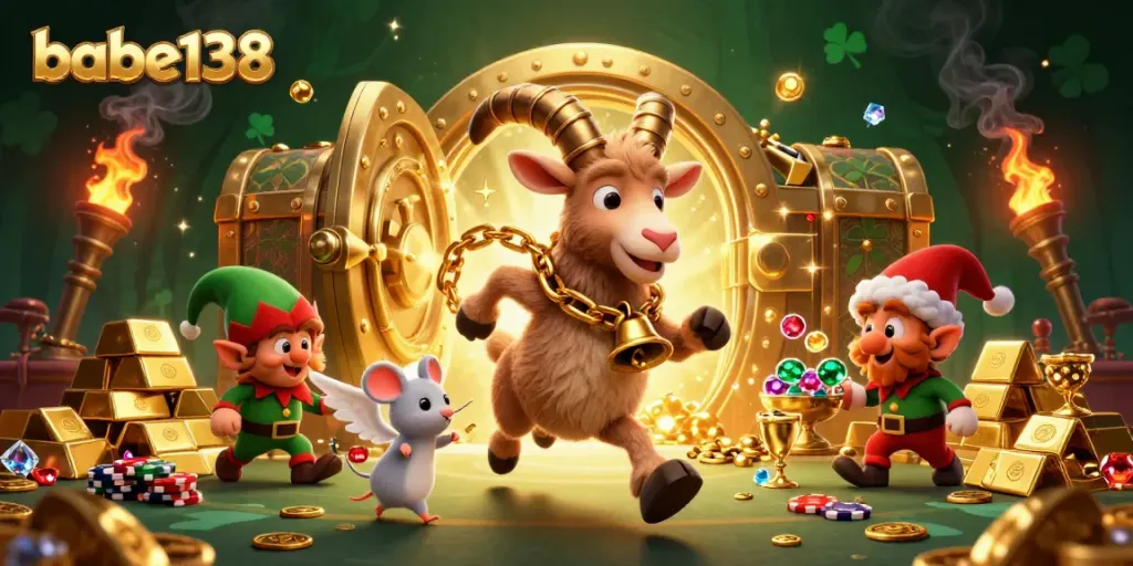 Gambarkan babe138 di kasino imersif dengan Karampas, tikus kecil malaikat, dan gremlin elf mencuri chip poker.
