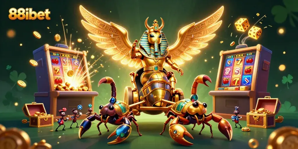 Experience the thrilling 88ibet casino adventure with a massive jackpot explosion and vibrant characters.