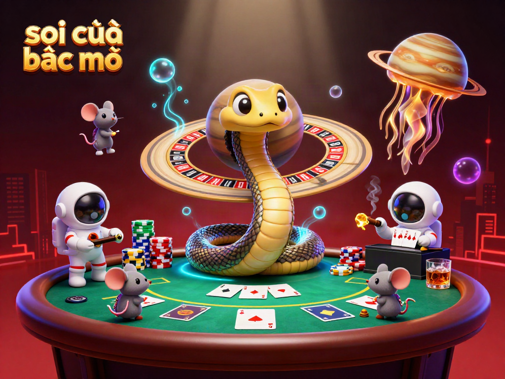 Engage with the soi cầu bạc nhớ dynamic scene of astronaut mice and a cosmic dealer in an energetic casino setting.