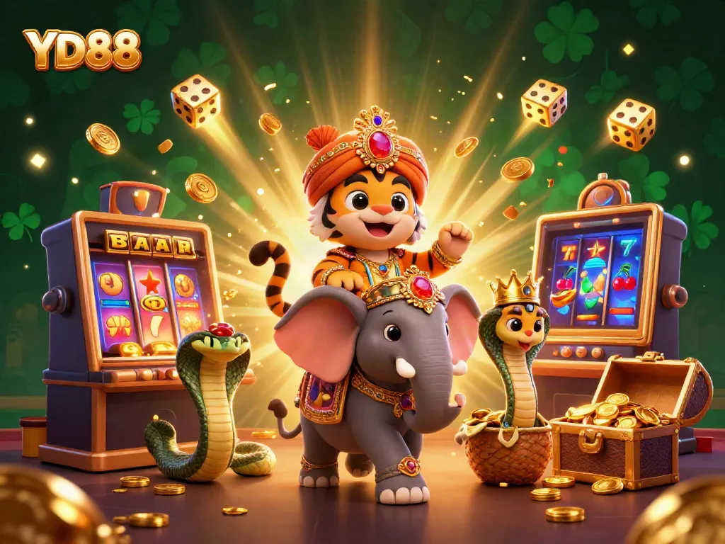 Experience thrilling slots gameplay with YD88's vibrant casino adventure, featuring dazzling characters and rich elements.