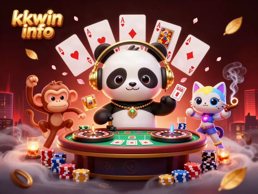 Experience the thrilling energy of kkwin info with dynamic characters at a vibrant casino scene.