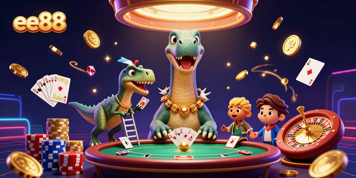 Experience the thrilling world of ee88 with a vibrant 3D casino scene featuring animated characters and rich game elements.