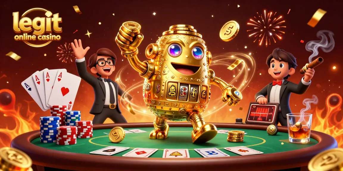 Experience the thrill of a legit online casino with vibrant 3D golem and poker elements.