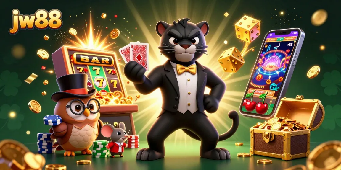 Experience thrilling gameplay at jw88 with a stylish panther dealer and exciting casino elements.