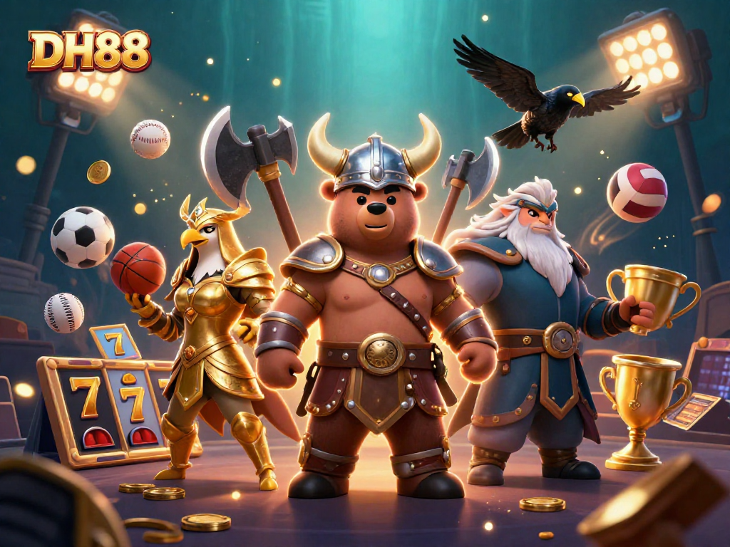 Experience the excitement at DH88 with vibrant 3D characters and dynamic casino elements.
