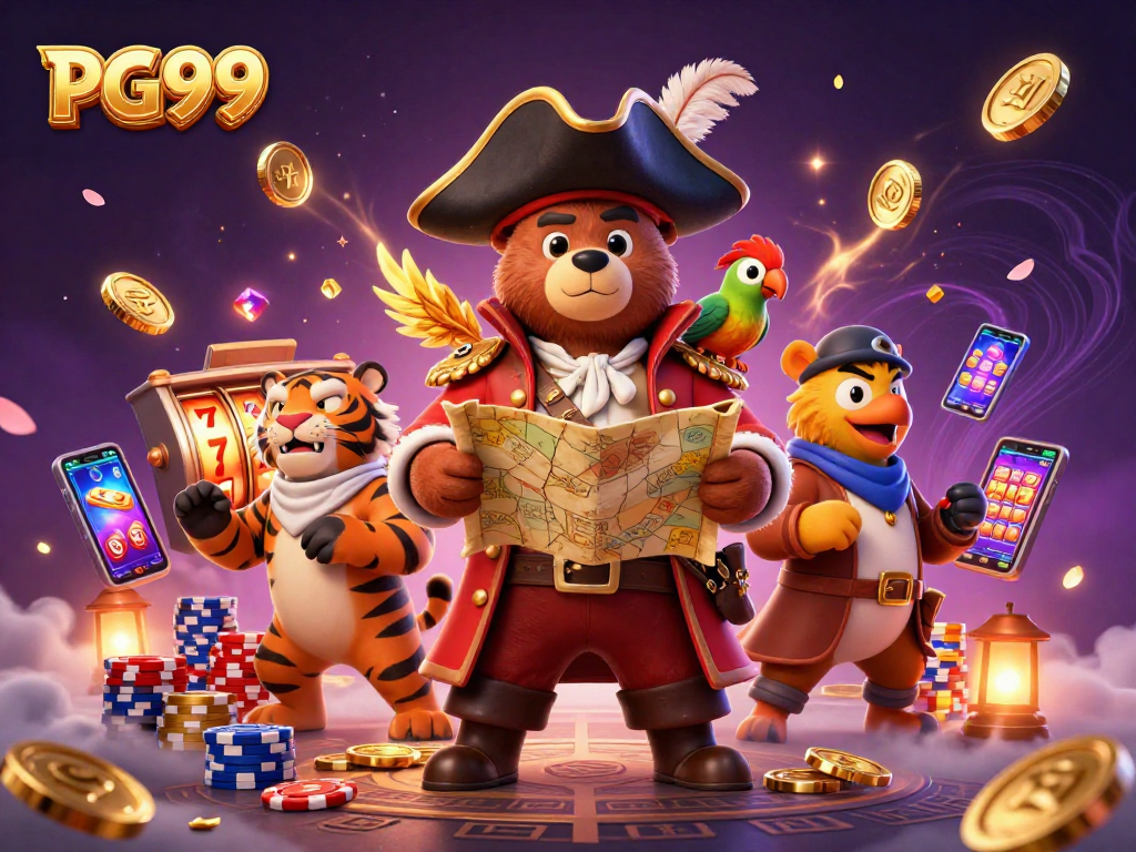 Experience the thrill of PG99 with a vibrant pirate-themed digital casino scene.
