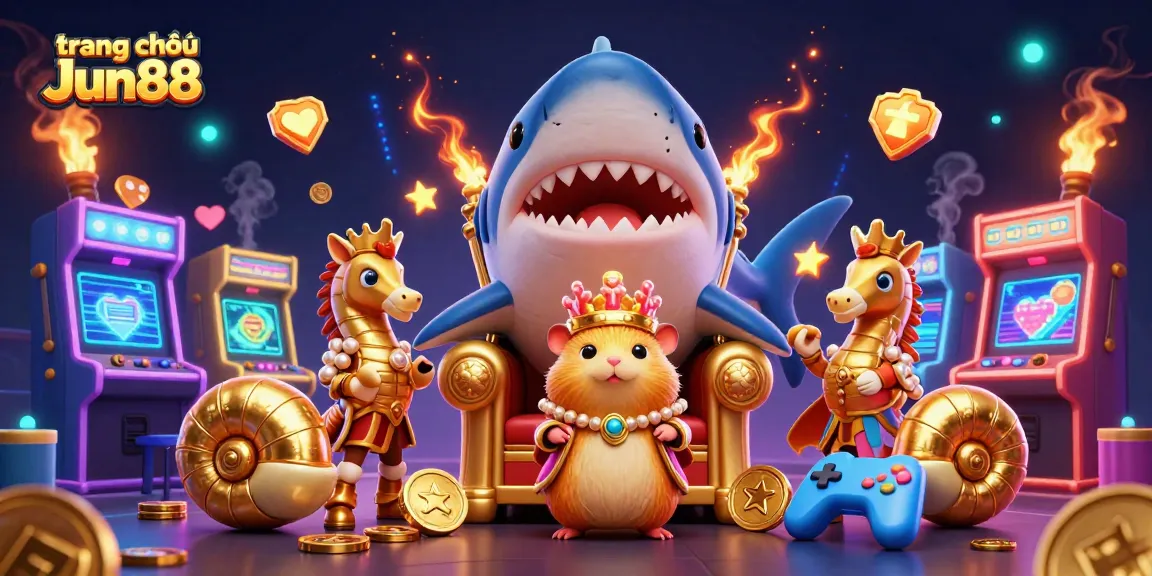 Engage with the exciting atmosphere of trang chủ Jun88 as a golden hamster king oversees thrilling gaming action.