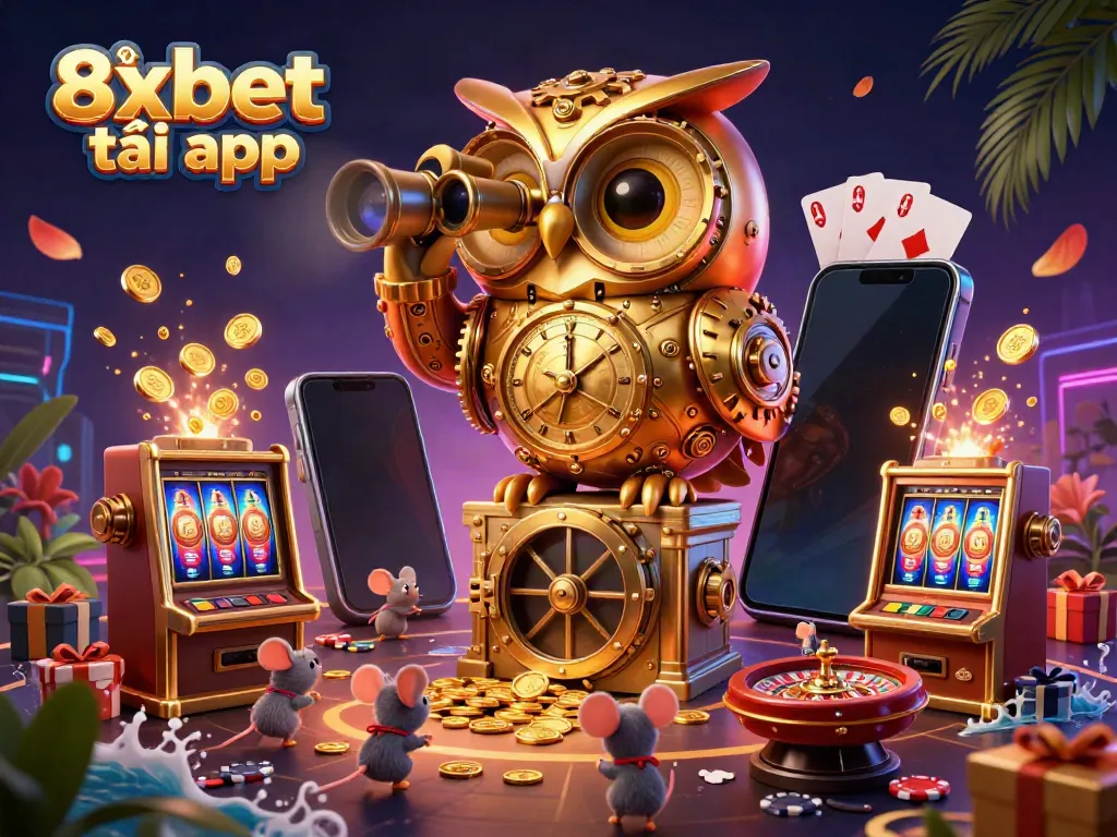Win big with the innovative 8xbet tải app showcasing a vibrant casino scene.