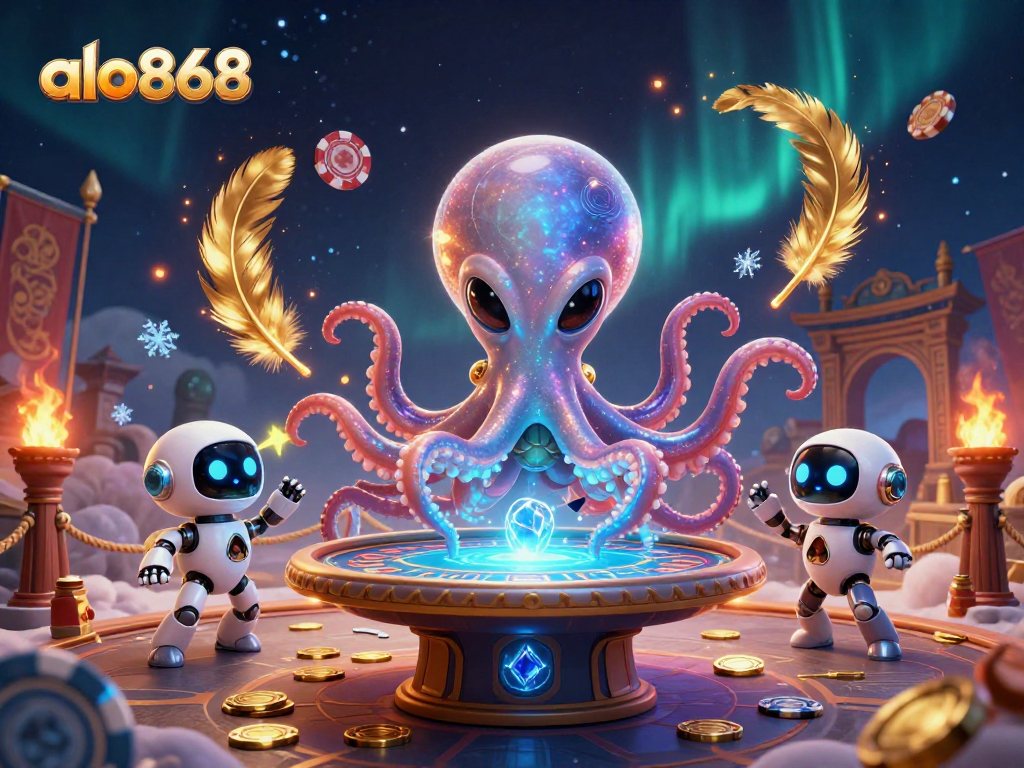 Engage in thrilling poker actions at alo868 with alien characters and vibrant casino elements.