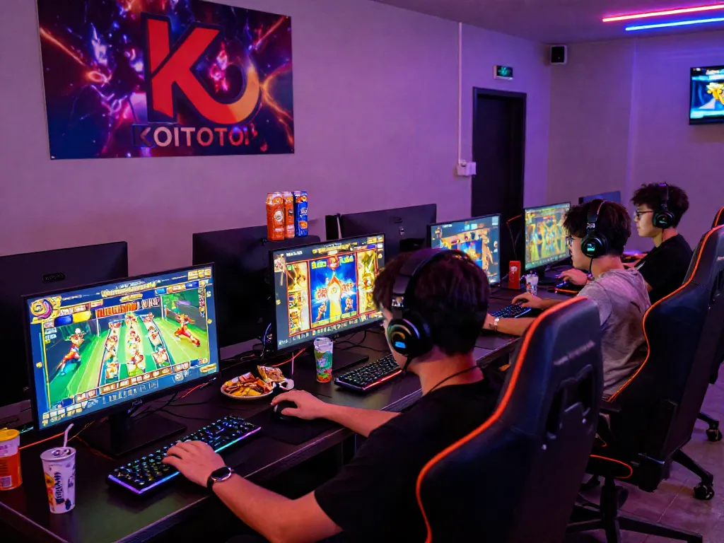 Exciting KOITOTO online gaming scene with players enjoying slot games and colorful visuals.