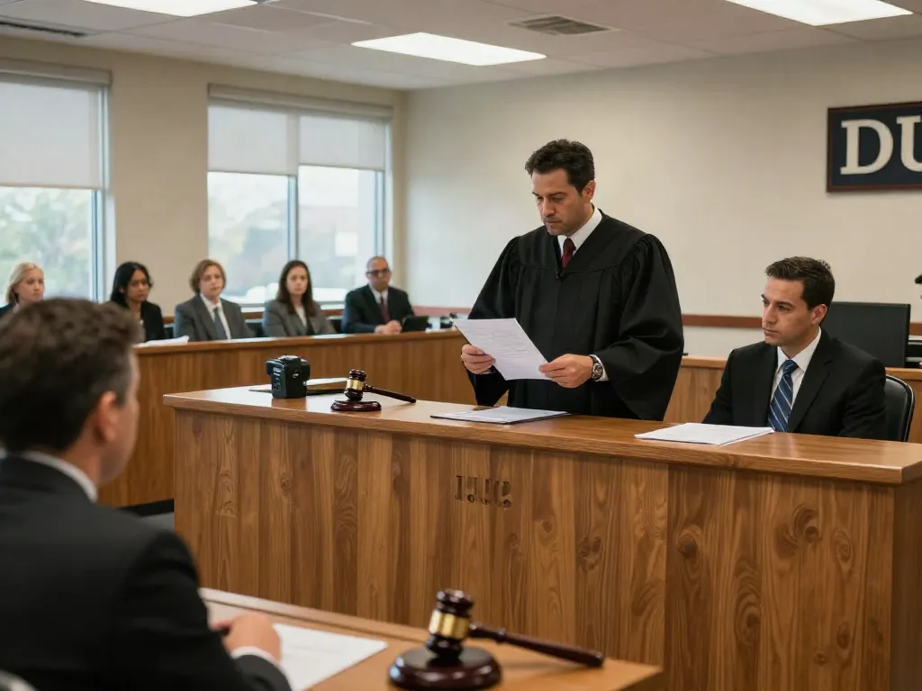 DUI court Cherokee County scene showing an attorney presenting a case in courtroom