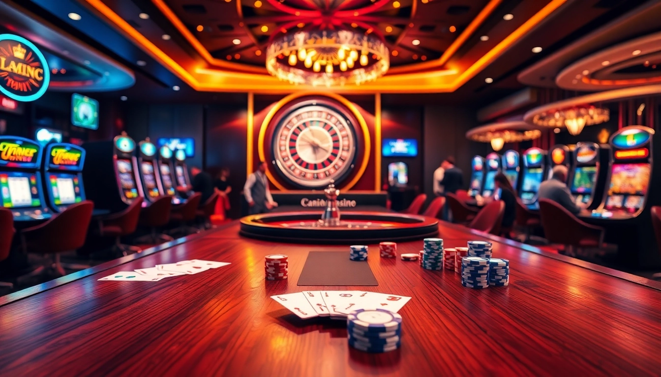 Experience the excitement of tg88 casino with vibrant gambling visuals, including poker and roulette.