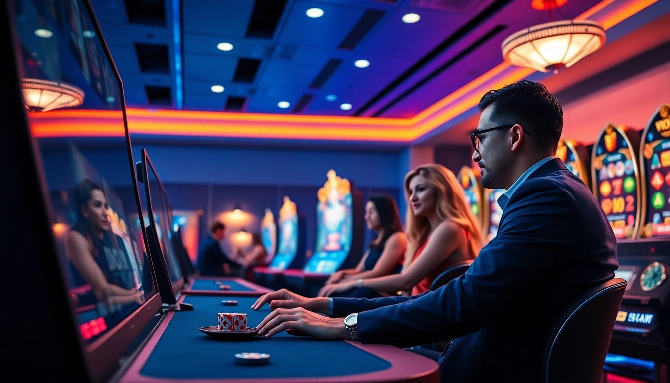 Exciting gaming scene at ev88win.live with players engaging in casino games.