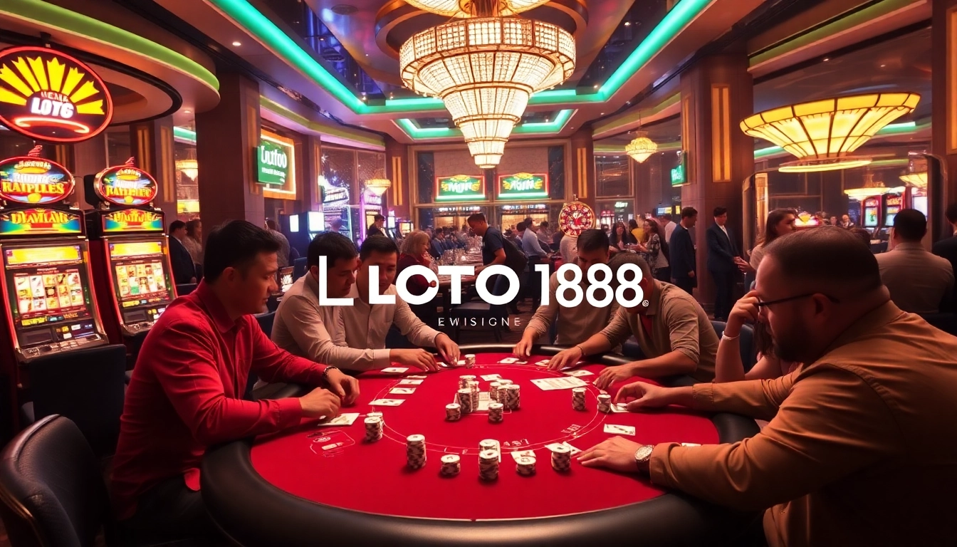 Exciting gambling at loto188.gb.net featuring intense poker games and vibrant slot machines.