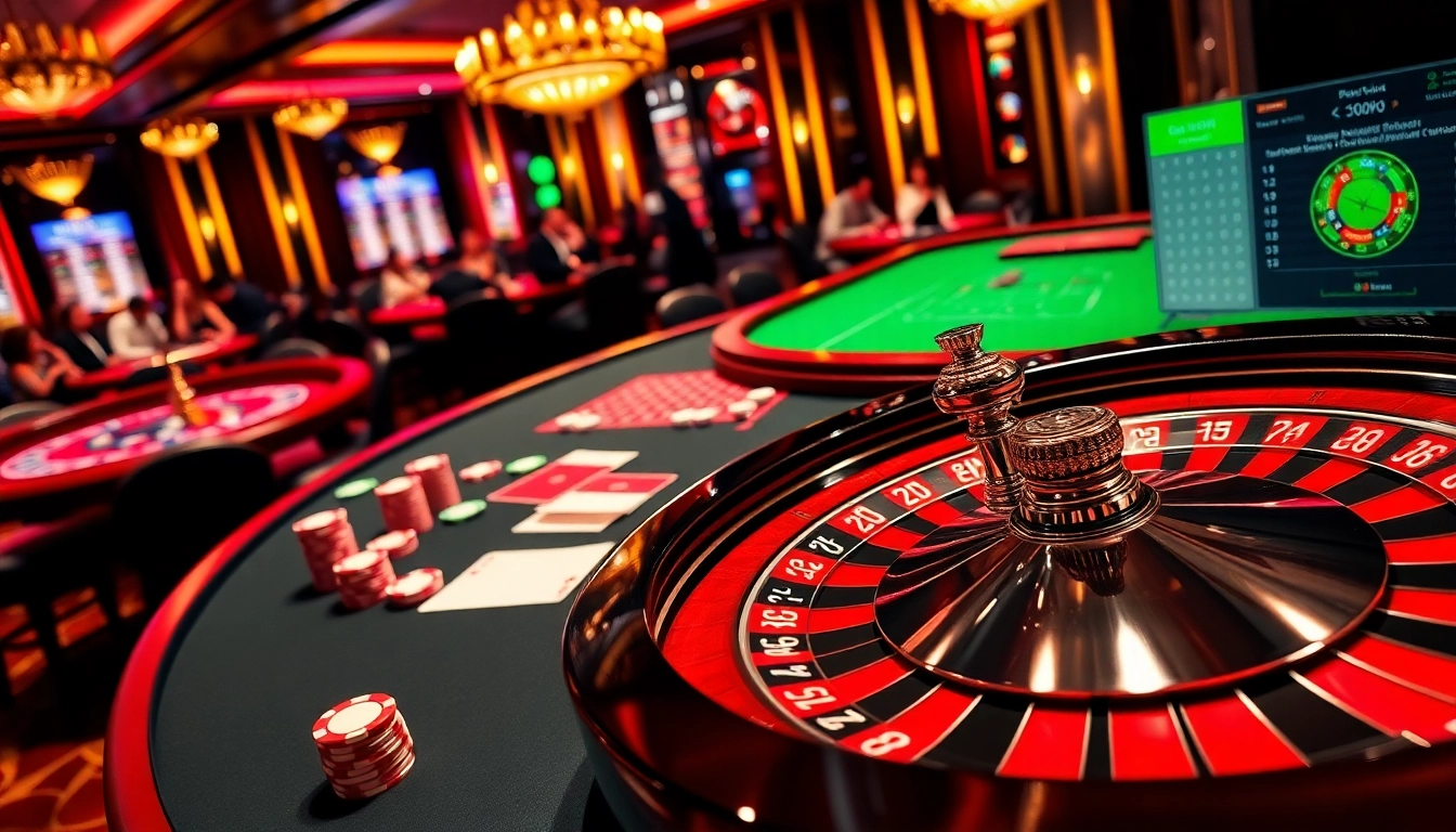 Players enjoying a lively game at S8 casino, surrounded by vibrant poker chips and dynamic betting tables.