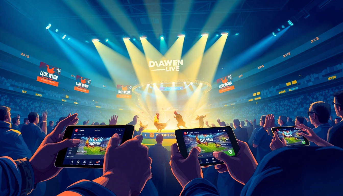 Experience live chicken fighting excitement on dagawin.live with a sleek betting interface.