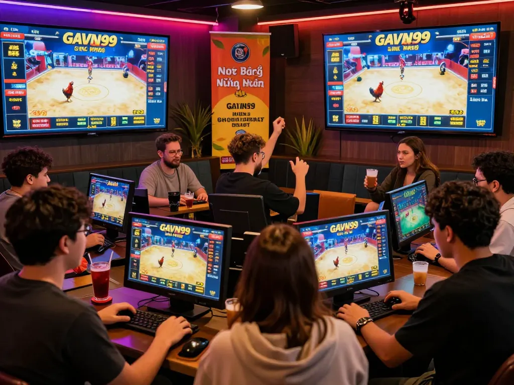Interactive Gavn99 online gaming scene capturing players enjoying live games, betting excitement, and vibrant atmosphere.