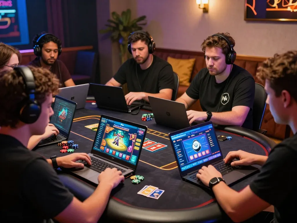 Players enjoying Bomwin online gaming platform with vibrant graphics and engaging atmosphere.