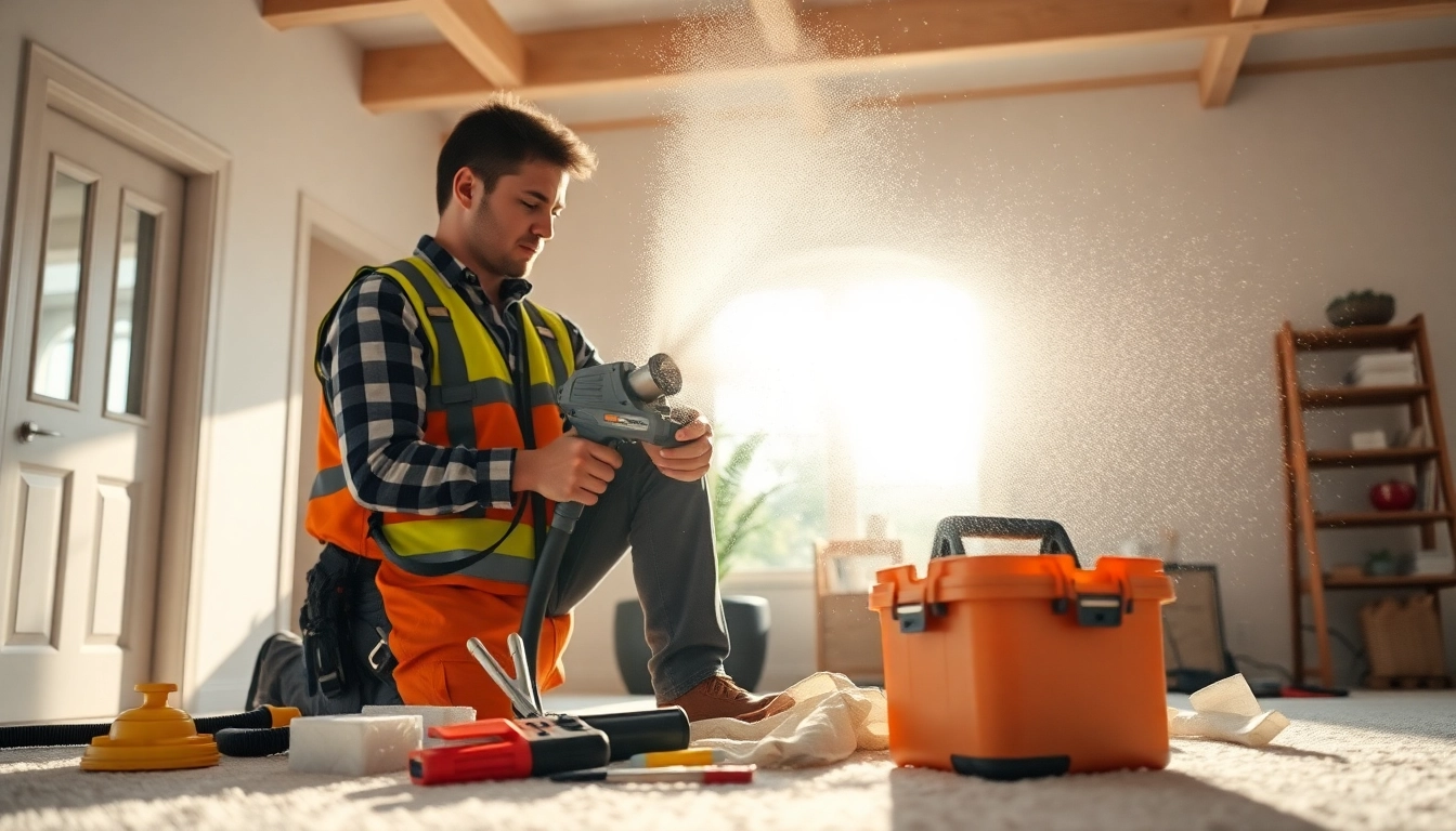 Experience efficient spray foam removal West Sussex showcased by a professional contractor in action.