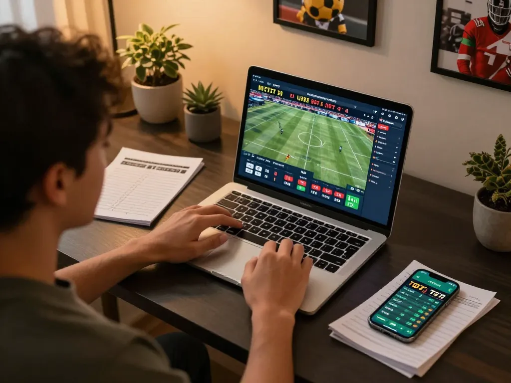 Exciting sports betting experience on TR88 platform showcasing live game action and strategic notes.