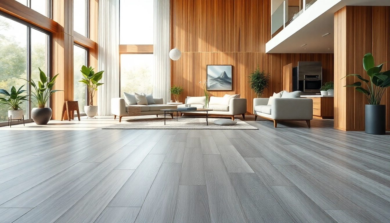 View of stylish living room with flooring lvp showcasing its elegant design and texture.