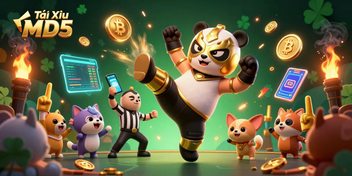 Experience the excitement of Tài Xỉu MD5 as cartoon characters engage in thrilling gaming action.