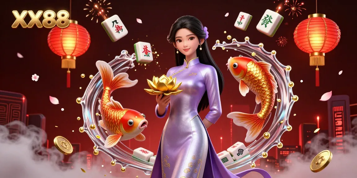 Experience thrilling gameplay at XX88, where the elegant woman symbolizes fortune amidst a vibrant casino atmosphere.