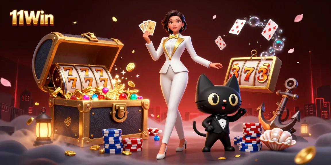 Experience thrilling slots action with 11Win in a vibrant casino atmosphere.