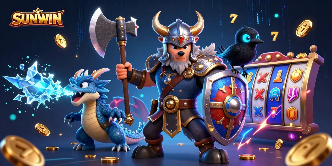 SUNWIN offers an exciting slot game experience with vibrant graphics featuring a Viking wolf warrior.