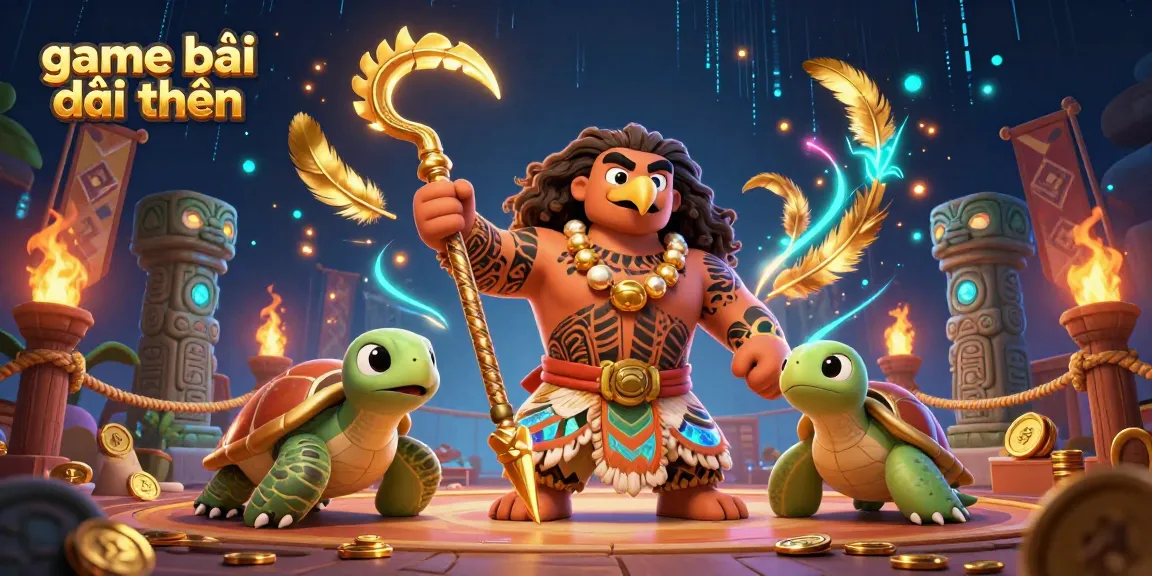 Engage in game bài đổi thưởng with a dynamic 3D scene showcasing vibrant characters and thrilling elements.