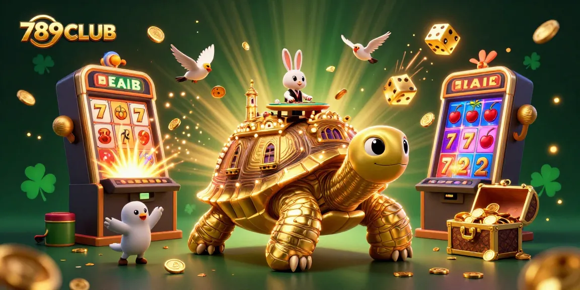 Experience the thrilling world of 789CLUB with a vibrant 3D casino scene featuring a tortoise palace.