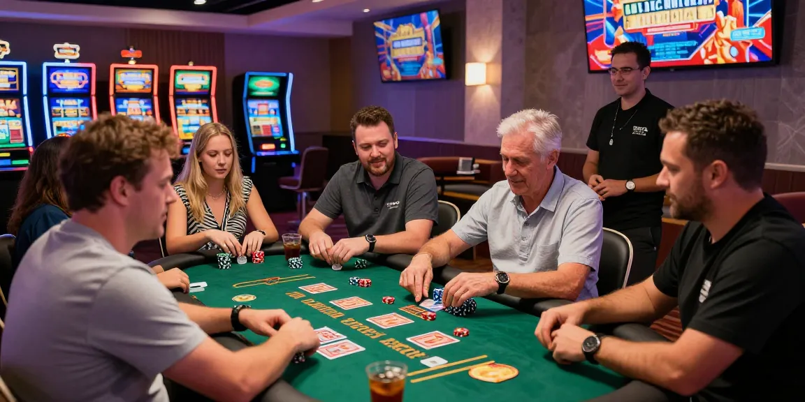 Exciting scene at a credit card casino with players enjoying games and vibrant atmosphere.