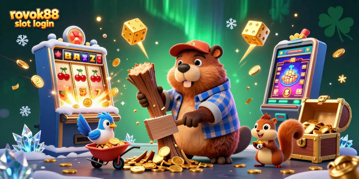 Engage in fun and rewards at rokok88 slot login with a lively scene of charming cartoon characters and exciting casino elements.