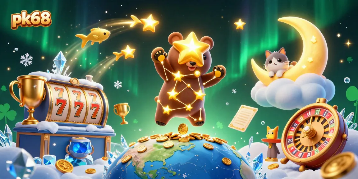 Engage in exciting gaming with pk68's winning strategies, vibrant characters and casino elements.