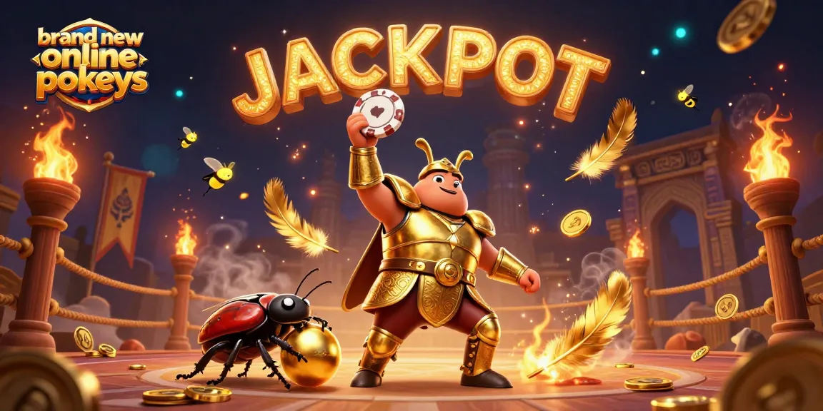 Engage with brand new online pokies as a victorious beetle triumphs in a vibrant casino scene!